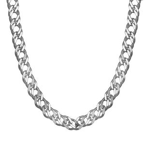 Italian sterling silver curb double link chain bracelet